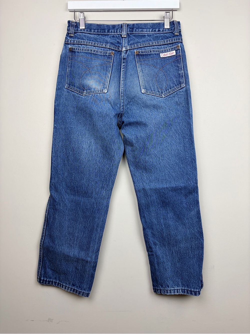 Vintage 80s Calvin Klein Jeans‎ 32 Made USA High Rise Straight Leg 100% Cotton
